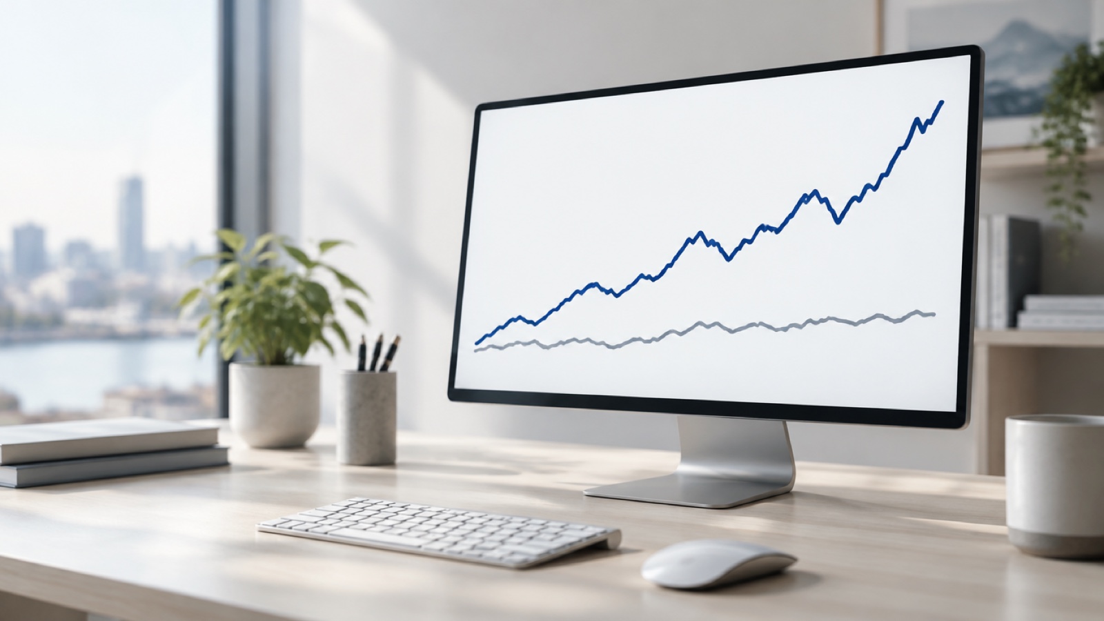 A financial chart on a screen, representing how advertised crowdlending yields translate into realised investor returns.