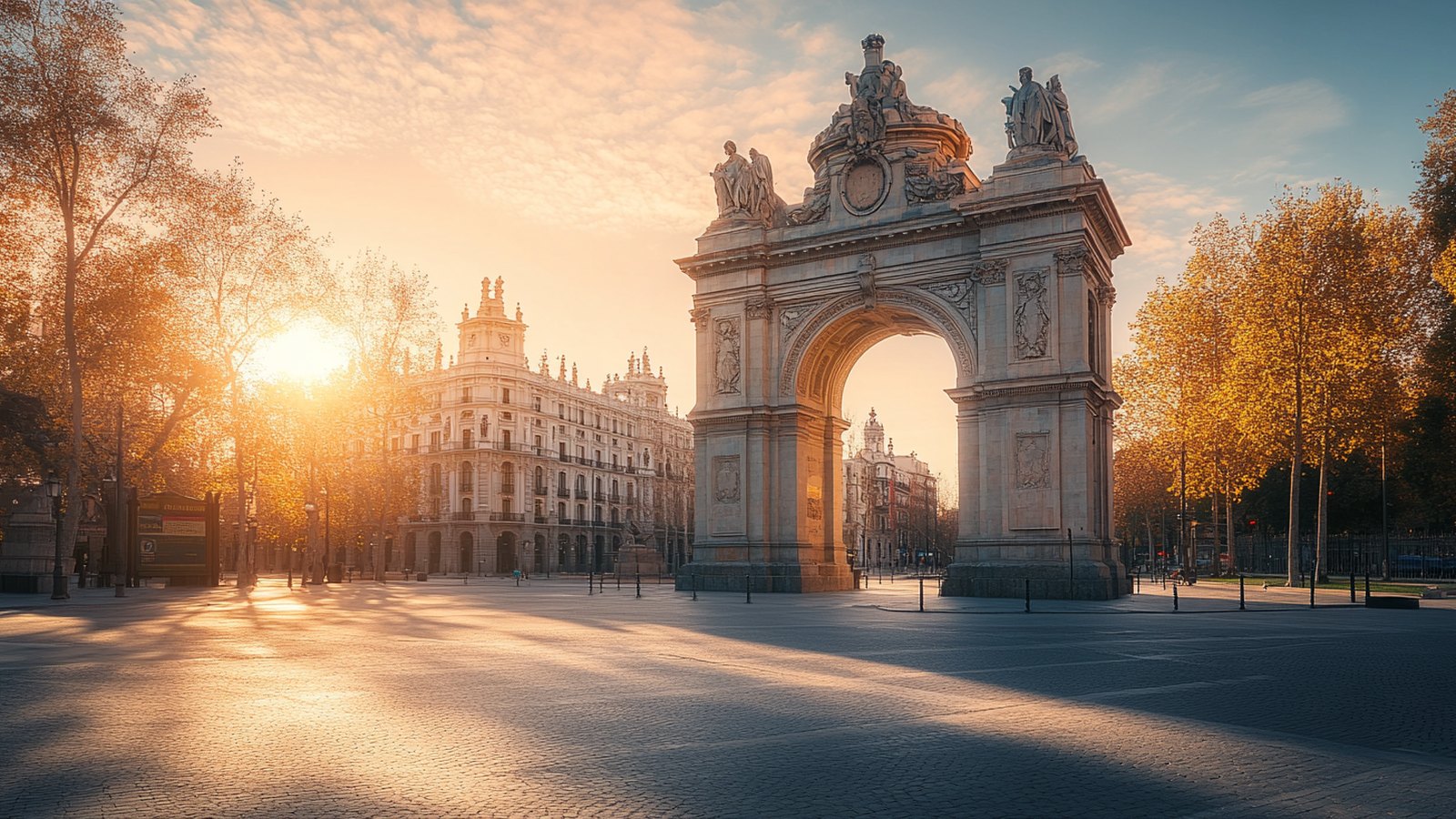 Puerta de Alcala in Madrid at sunset - P2P lending taxation for Spanish investors.